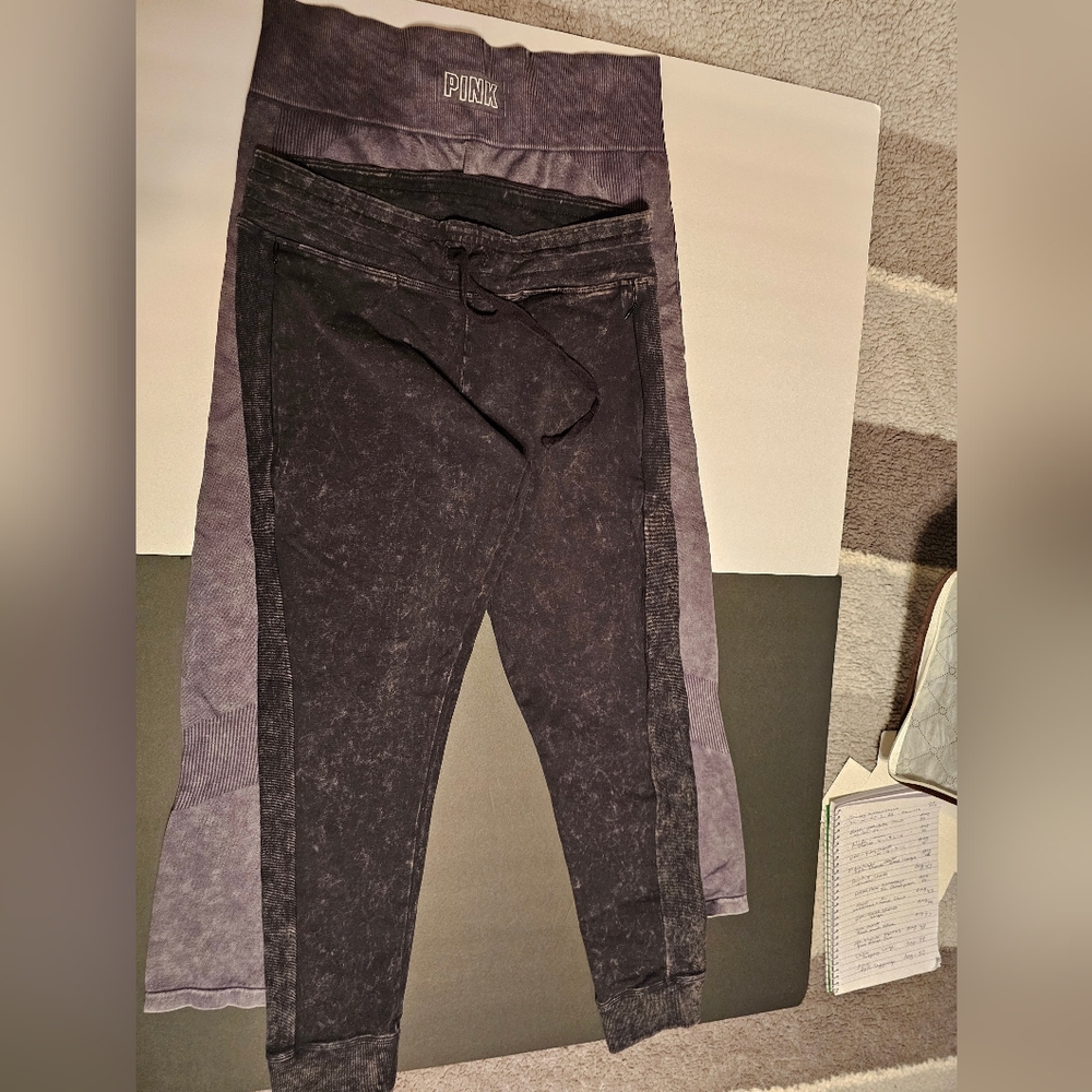 2pr PINK Victoria's Secret Women's Leggings - Gray/black - Picture 13 of 13